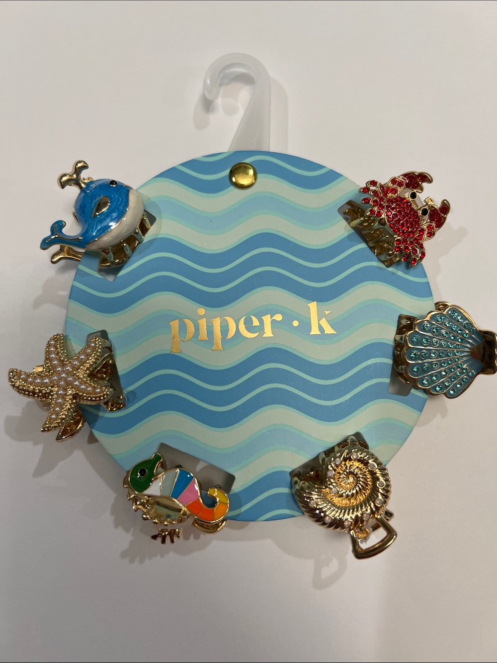 Piper K Viral TikTok Enamel Rhinestone Sea Life Coastal Beach Mini Hair Clips